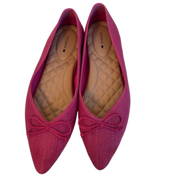 Birdies Goldfinch Raffia Woven Flats Size 9 Raspberry - Picture 1 of 9